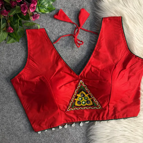 Red_Rayon_&_Cotton_Blend_Embroidered_Stitched_Blouse_|_For_Women