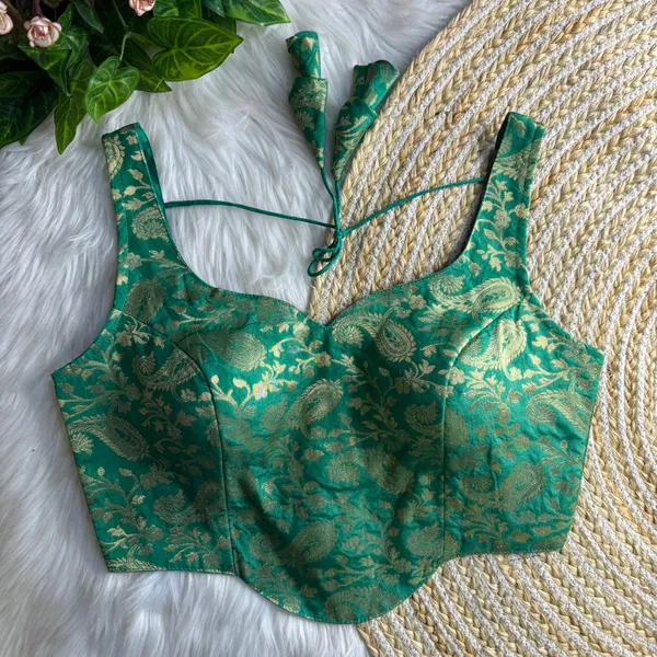 Sea_Green_Corset_Style_Banarasi_Blouse