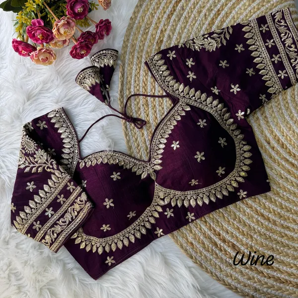 Wine_Heavy_Zari_Embroidery_&_Sequence_Work_Blouse_|_For_Women