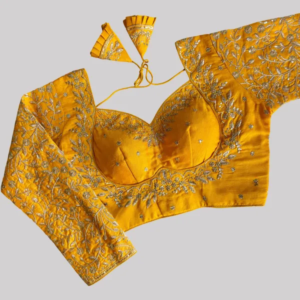 Yellow_Vichitra_Silk_Full_Sleeves_Stitched_Bridal_Blouse_|_For_Women