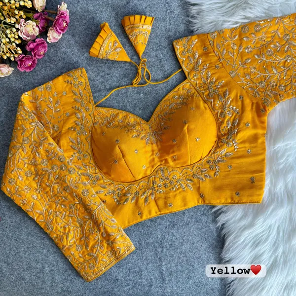 Yellow_Vichitra_Silk_Full_Sleeves_Stitched_Bridal_Blouse_|_For_Women