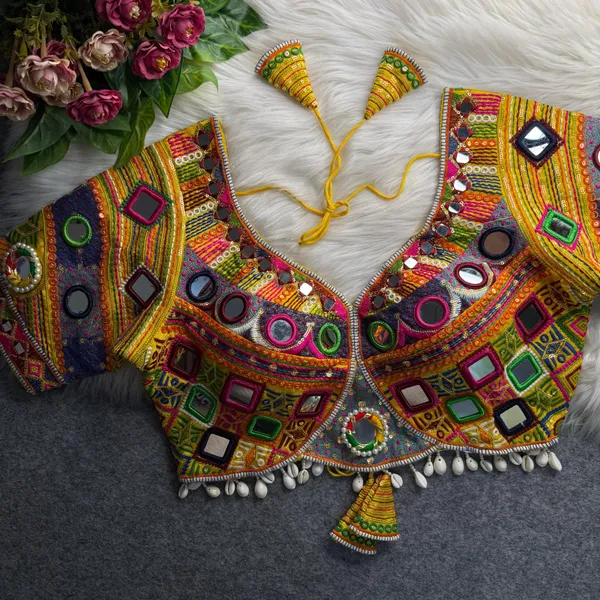 Yellow_Italian_Silk_Embroidered_Stitched_Blouse_|_For_Women