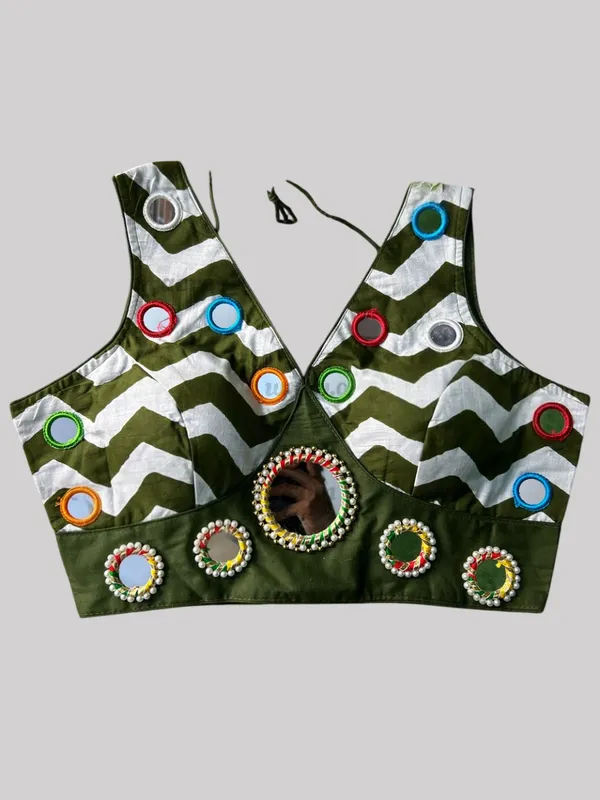 Mehendi_Green_Cotton_Embroidered_Stitched_Blouse_|_For_Women