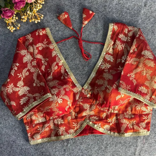 Red_Cosmos_Jacquard_Silk_Embroidered_Stitched_Blouse_|_For_Women
