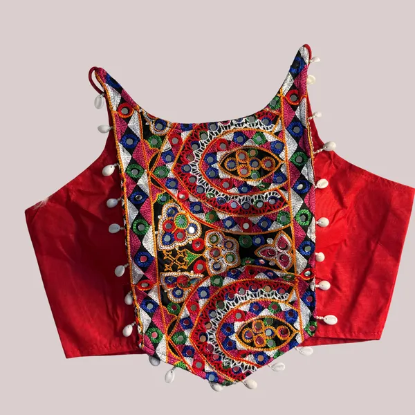 Red_Cotton_Embroidered_Stitched_Blouse_|_For_Women