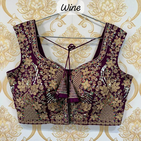 Wine_Timoslub_Silk_Embroidered_Stitched_Bridal_Blouse_|_For_Women