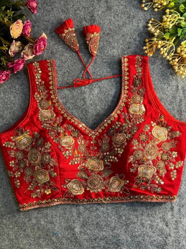 Red_Italian_Silk_Heavy_Beads_Work_Bridal_Embroidered_Stitched_Blouse_|_For_Women