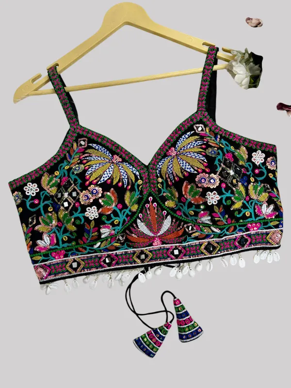 Black_Italian_Silk_Embroidered_Stitched_Blouse_|_For_Women