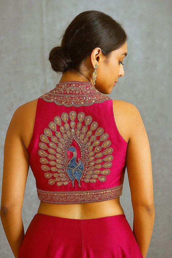 Rani_Italian_Silk_Peacock_Handwork_Stitched_Blouse_|_For_Women