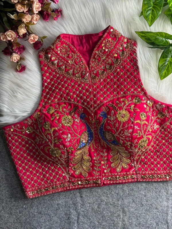 Rani_Italian_Silk_Peacock_Handwork_Stitched_Blouse_|_For_Women