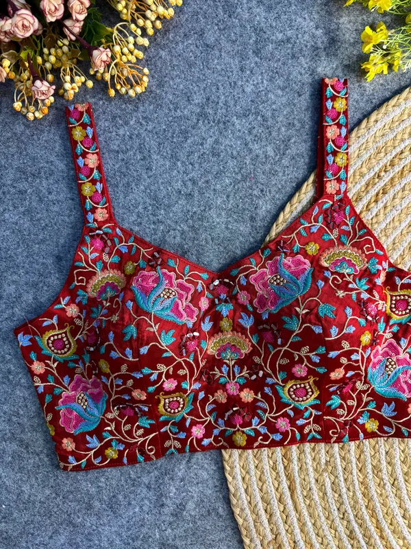 Red_Multi_Mirror_Work_Spaghetti_Style_Blouse