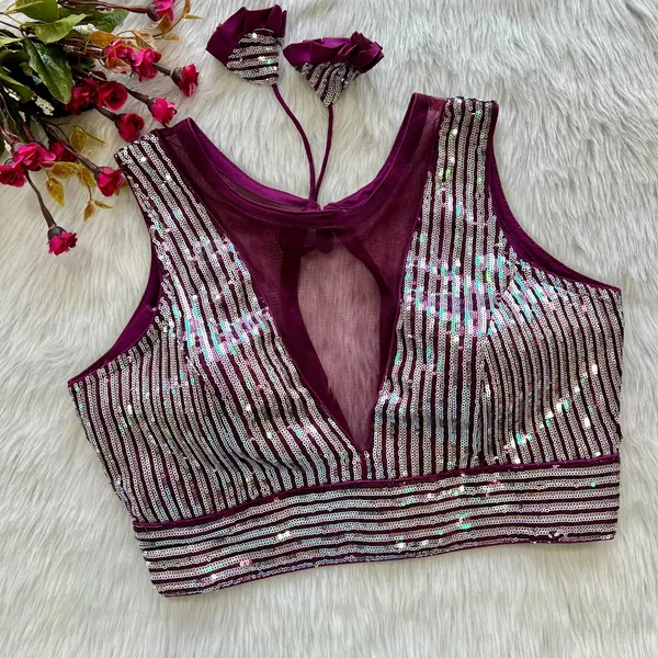 Wine_Net_Sequin_Embroidered_Stitched_Blouse_|_For_Women