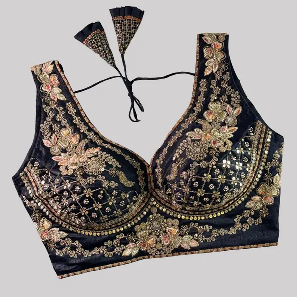 Black_Italian_Silk_Embroidered_Stitched_Bridal_Blouse_|_For_Women