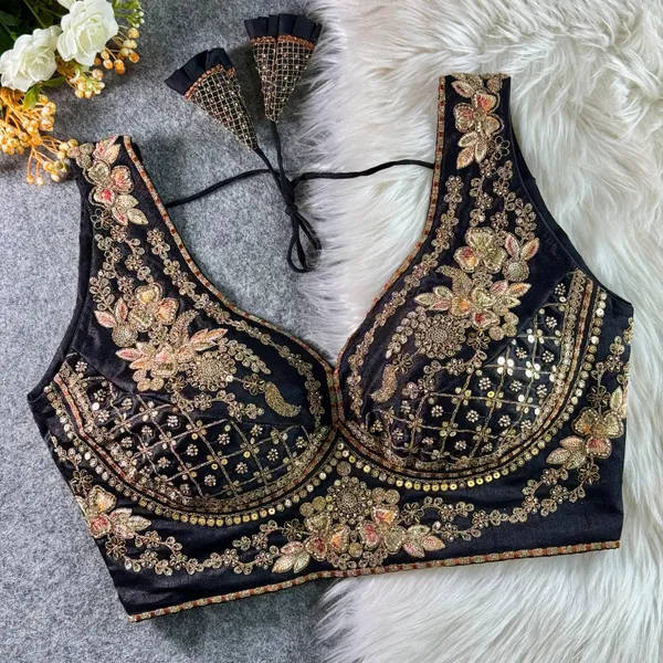 Black_Italian_Silk_Embroidered_Stitched_Bridal_Blouse_|_For_Women