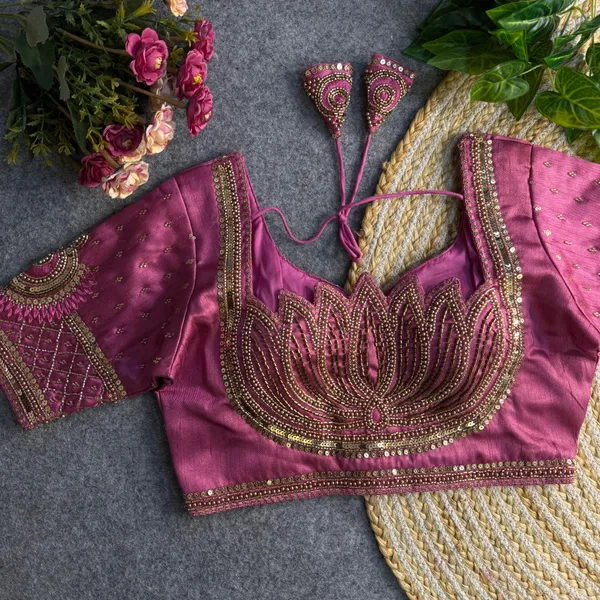 Baby_Pink_Italian_Silk_Lotus_Beads_Work_Bridal_Embroidered_Stitched_Blouse_|_For_Women