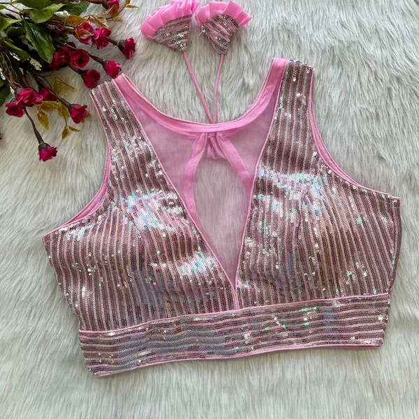 Baby_Pink_Net_Sequin_Embroidered_Stitched_Blouse_|_For_Women