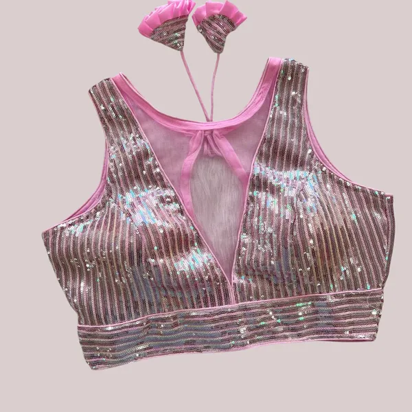 Baby_Pink_Net_Sequin_Embroidered_Stitched_Blouse_|_For_Women