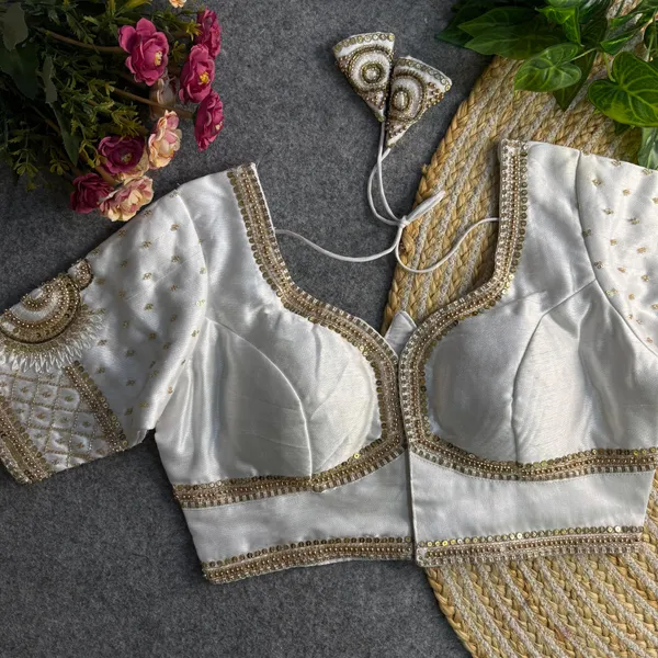 White_Italian_Silk_Lotus_Beads_Work_Stitched_Bridal_Blouse_|_For_Women