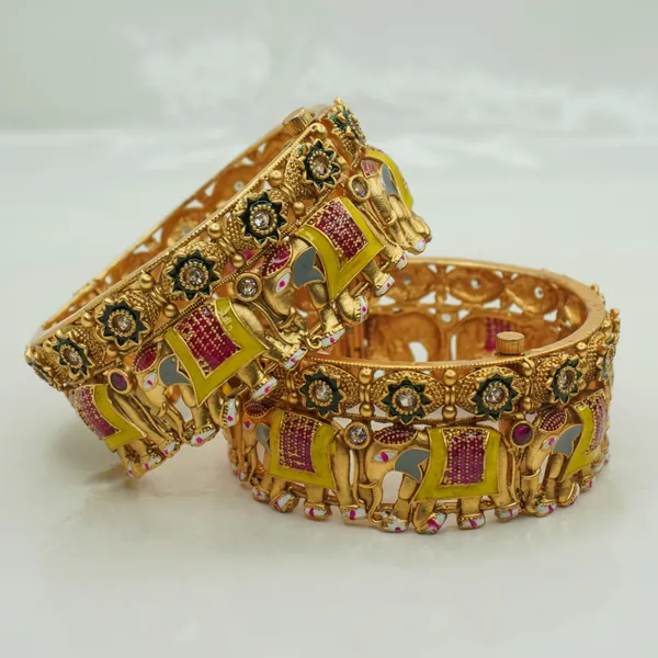 Royal_Elephant_Motif_Antique_Bangle_Set