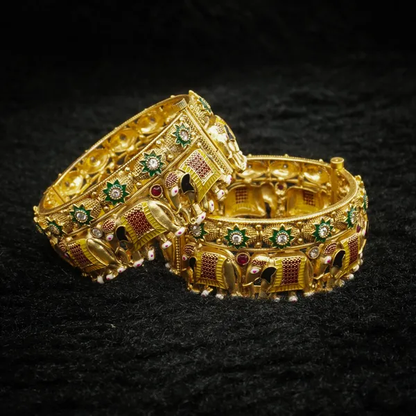 Royal_Elephant_Motif_Antique_Bangle_Set