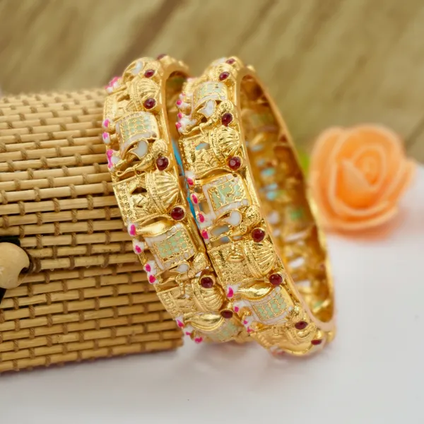 Golden_Brass_Premium_And_Elegant_Meenakari_Enamel_With_Animal_Motifs_Design_Bangle_For_Women