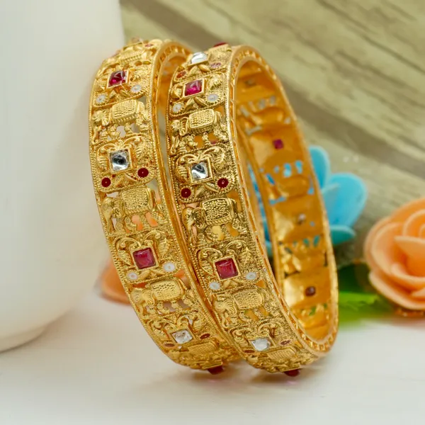 Golden_Alloy_Premium_And_Elegant_Elephant_Carvings_Design_Bangle_For_Women