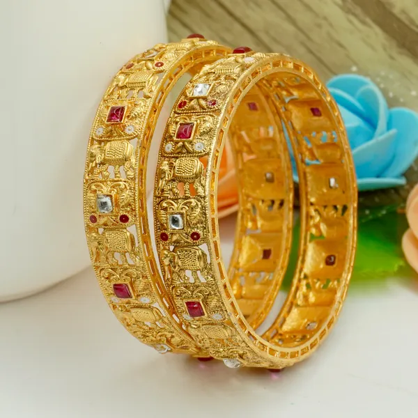 Golden_Alloy_Premium_And_Elegant_Elephant_Carvings_Design_Bangle_For_Women