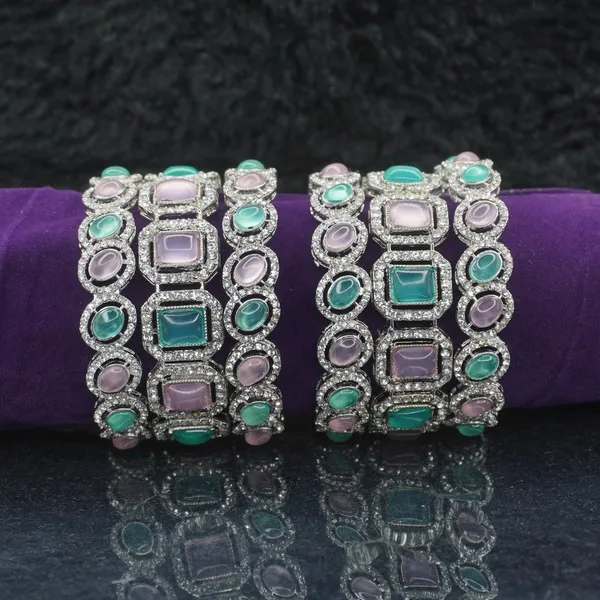 Rhodium_Alloy_Premium_And_Elegant_Crystal_Borders_Design_Bangle_For_Women