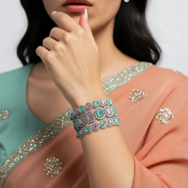 Rhodium_Alloy_Premium_And_Elegant_Crystal_Borders_Design_Bangle_For_Women