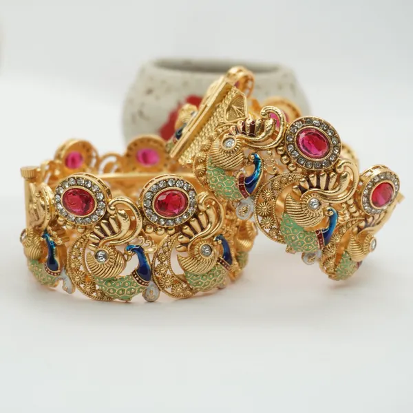 Regal_Peacock_Design_Antique_Copper_Bangles