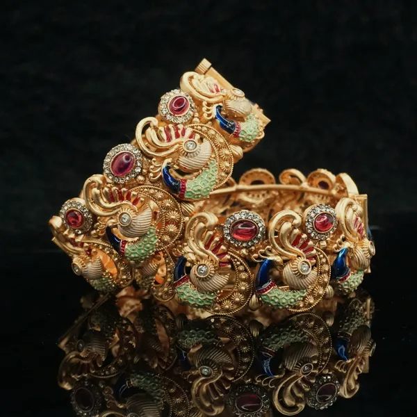 Regal_Peacock_Design_Antique_Copper_Bangles