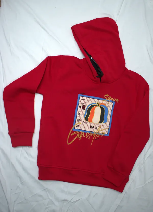 Red_Cotton_Fleece_Hoodie_For_Kids