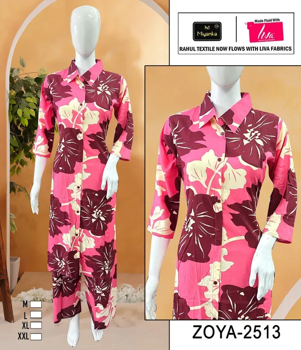Pink_Premium_Rayon_Kurti_Plazzo_Set_For_Women