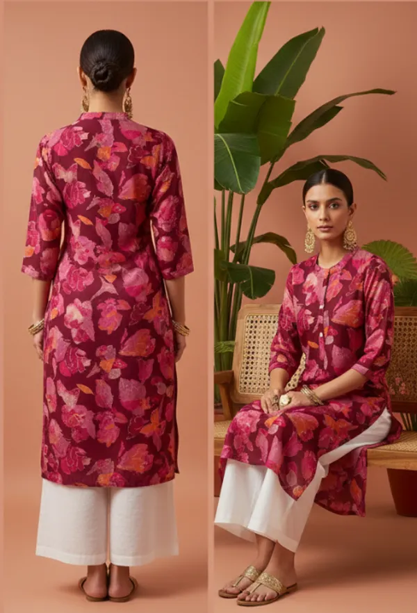 Pink_Premium_Vatican_Silk_Fabric_Kurti_Plazzo_Set_For_Women