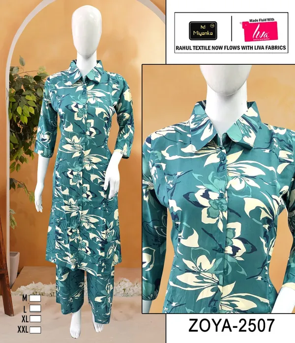 Blue_Premium_Rayon_Kurti_Plazzo_Set_For_Women