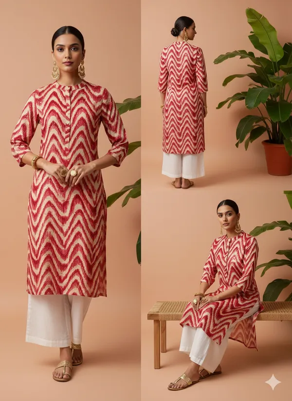 Pink_Premium_Vatican_Silk_Fabric_Kurti_Plazzo_Set_For_Women
