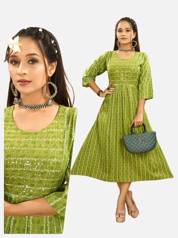 Green_Premium_Rayon_Flare_Kurti_For_Women