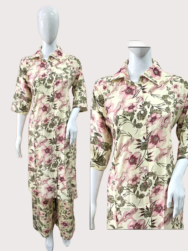 White_Premium_Rayon_Kurti_Plazzo_Set_For_Women