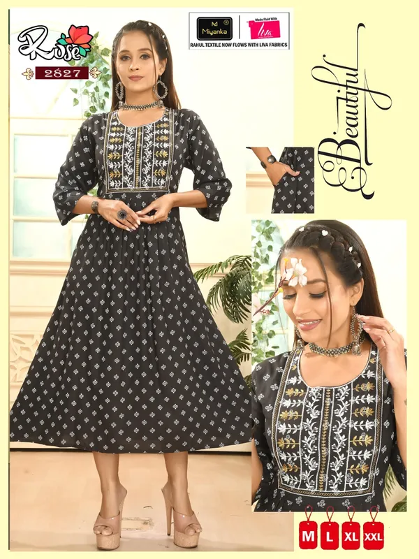 Black_Premium_Rayon_Flare_Kurti_For_Women