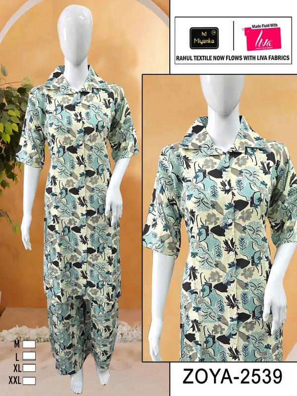 White_Premium_Rayon_Kurti_Plazzo_Set_For_Women