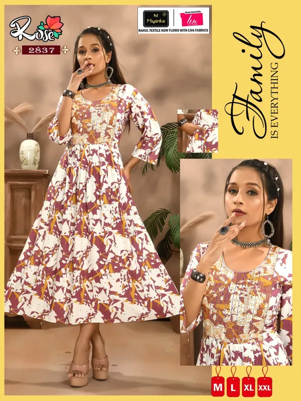 White_Premium_Rayon_Flare_Kurti_For_Women