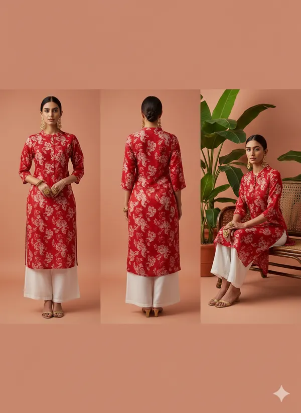 Maroon_Premium_Vatican_Silk_Fabric_Kurti_Plazzo_Set_For_Women