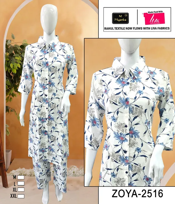 White_Premium_Rayon_Kurti_Plazzo_Set_For_Women