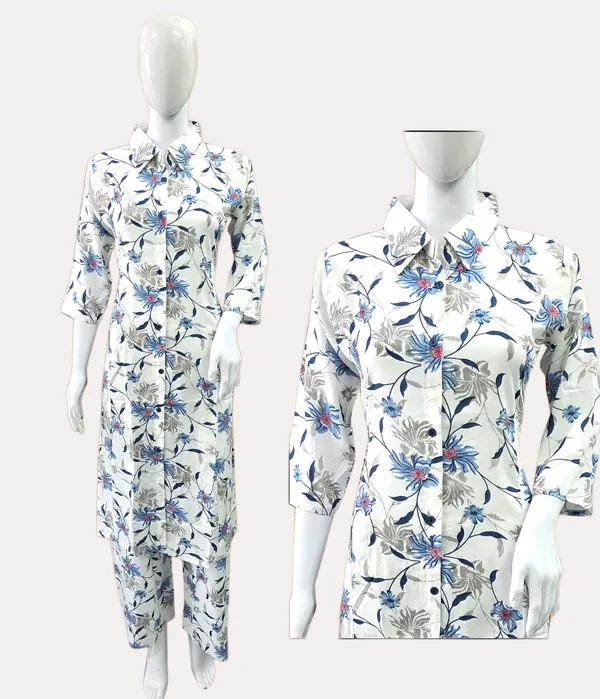 White_Premium_Rayon_Kurti_Plazzo_Set_For_Women