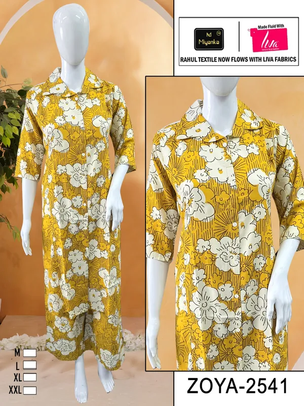 Yellow_Premium_Rayon_Kurti_Plazzo_Set_For_Women