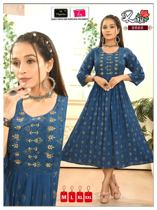 Navy_Blue_Premium_Rayon_Flare_Kurti_For_Women