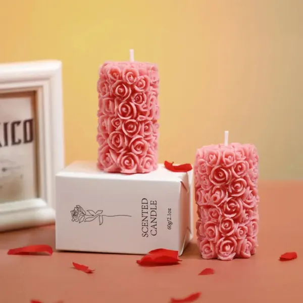 Multicolour__Rose_Flower_Shape_Candle_for_Home_Decor