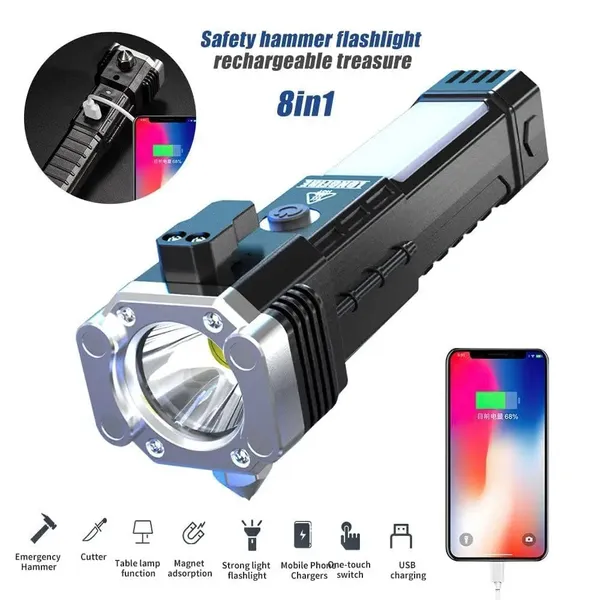 Black_Rechargeable_Led_Torch_Flashlight_3W_-_Emergency_Hammer,_500M_Beam,_5_Light_Modes,_Waterproof_&_Shockproof