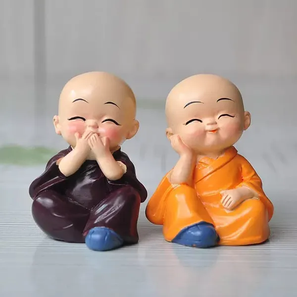 Multicolour_Set_Of_4_Miniature_Buddha_Monk_Statues_For_Home_Decor_And_Gifts_(Small)_Resin