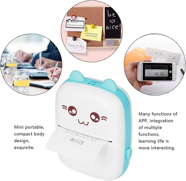 White_Mini_Portable_Pocket_Printer_With_Usb_Cable-_Ink_Less_Instant_Thermal_Printer